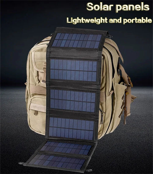 ☀️ CARGADOR USB PORTÁTIL CON  PANEL SOLAR PLEGABLE - 6 LÁMINAS