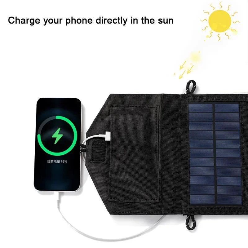 ☀️ PANEL SOLAR PLEGABLE 6 LÁMINAS – CARGADOR USB PORTÁTIL