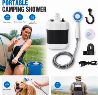 🚿 DUCHA PORTÁTIL RECARGABLE USB | Camping, Coche, Jardín y Mascotas
